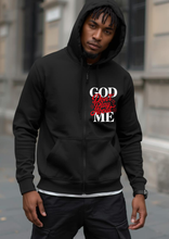 Load image into Gallery viewer, GOD DON'T PLAY ABOUT ME ZIPPERED HOODIE
