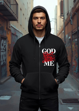 Load image into Gallery viewer, GOD DON'T PLAY ABOUT ME ZIPPERED HOODIE