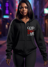 Load image into Gallery viewer, GOD DON'T PLAY ABOUT ME ZIPPERED HOODIE