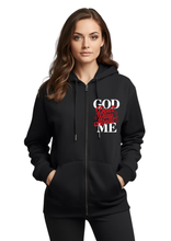 Load image into Gallery viewer, GOD DON'T PLAY ABOUT ME ZIPPERED HOODIE