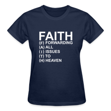 Load image into Gallery viewer, FAITH FORWARDING ALL ISSUES TO HEAVEN T-SHIRT - navy