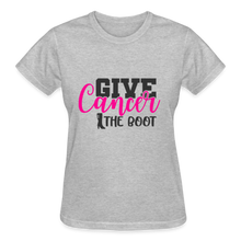 Load image into Gallery viewer, GIVE CANCER THE BOOT - heather gray