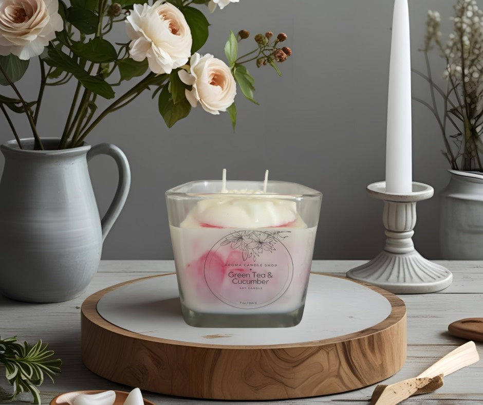 SWIRL FLOWER SOY CANDLE