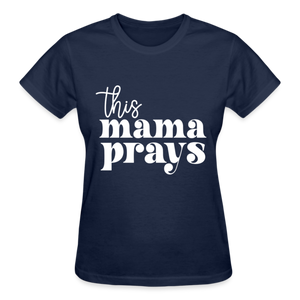 THIS MAMA PRAYS WHITE - navy