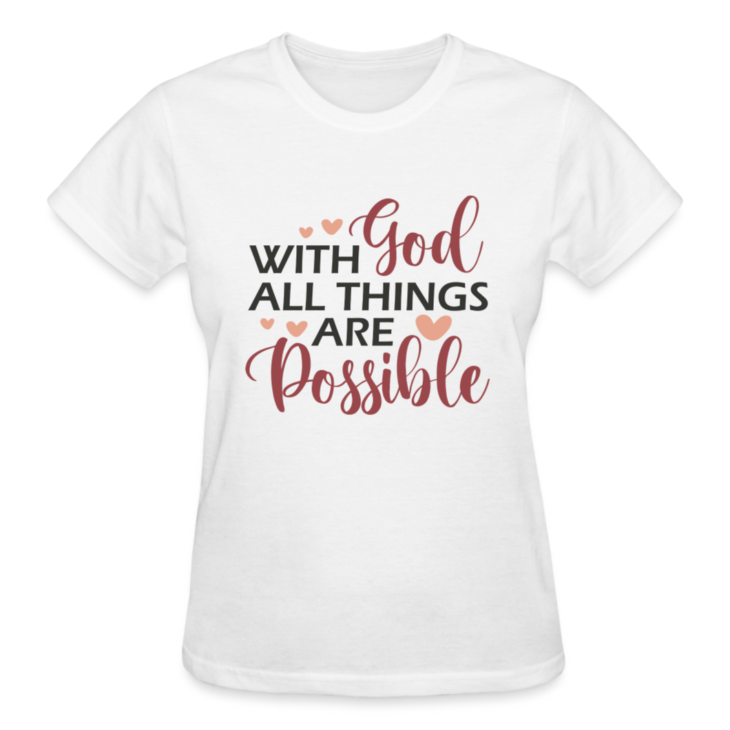 WITH GOD ALL THINGS ARE POSSIBLE - white