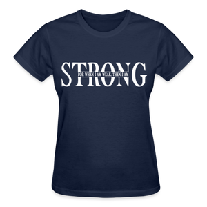 STRONG FOR WHEN I AM WEAK T-SHIRT - navy