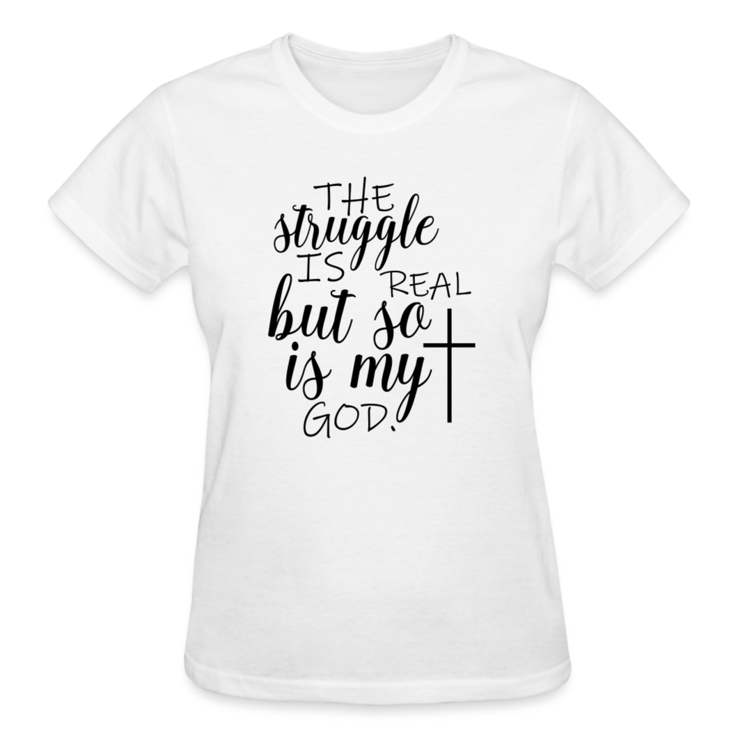 THE STRUGGLE IS REAL T-SHIRT - white
