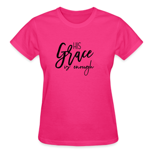 HIS GRACE IS ENOUGH T-SHIRT - fuchsia