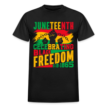 Load image into Gallery viewer, Gildan Ultra Cotton Adult JUNETEENTH CELEBRATING BLACK FREEDOM 6.19.1965-Shirt - black
