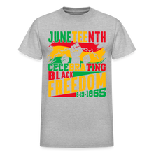 Load image into Gallery viewer, Gildan Ultra Cotton Adult JUNETEENTH CELEBRATING BLACK FREEDOM 6.19.1965-Shirt - heather gray
