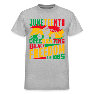 Gildan Ultra Cotton Adult JUNETEENTH CELEBRATING BLACK FREEDOM 6.19.1965-Shirt - heather gray