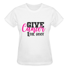 Load image into Gallery viewer, GIVE CANCER THE BOOT - white
