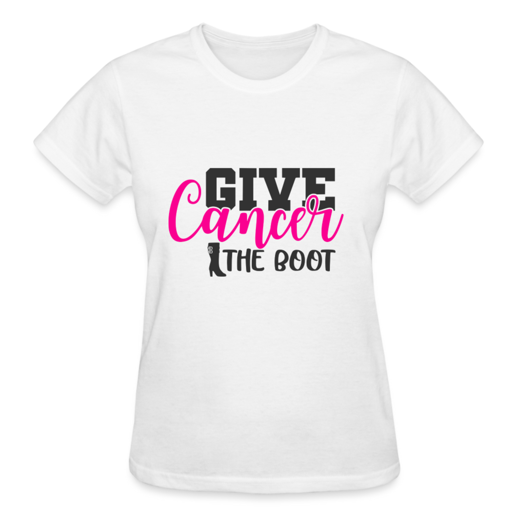 GIVE CANCER THE BOOT - white